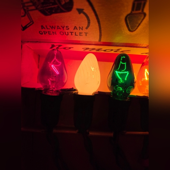 Vtg NOMA Christmas String Lights Late 40s–Early 50s Original Box Tested Working - Picture 10 of 10